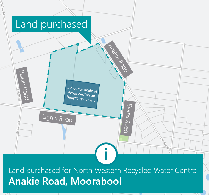 Basic map showing the boundaries of the land purchased at 795-865 Anakie Road, Moorabool