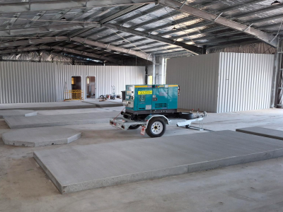 The plant room of the new treatment plant building at the Portarlington WRP, September 2025